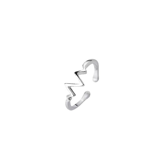 925 Sterling Silver Ring Female Heartbeat Design Fashion