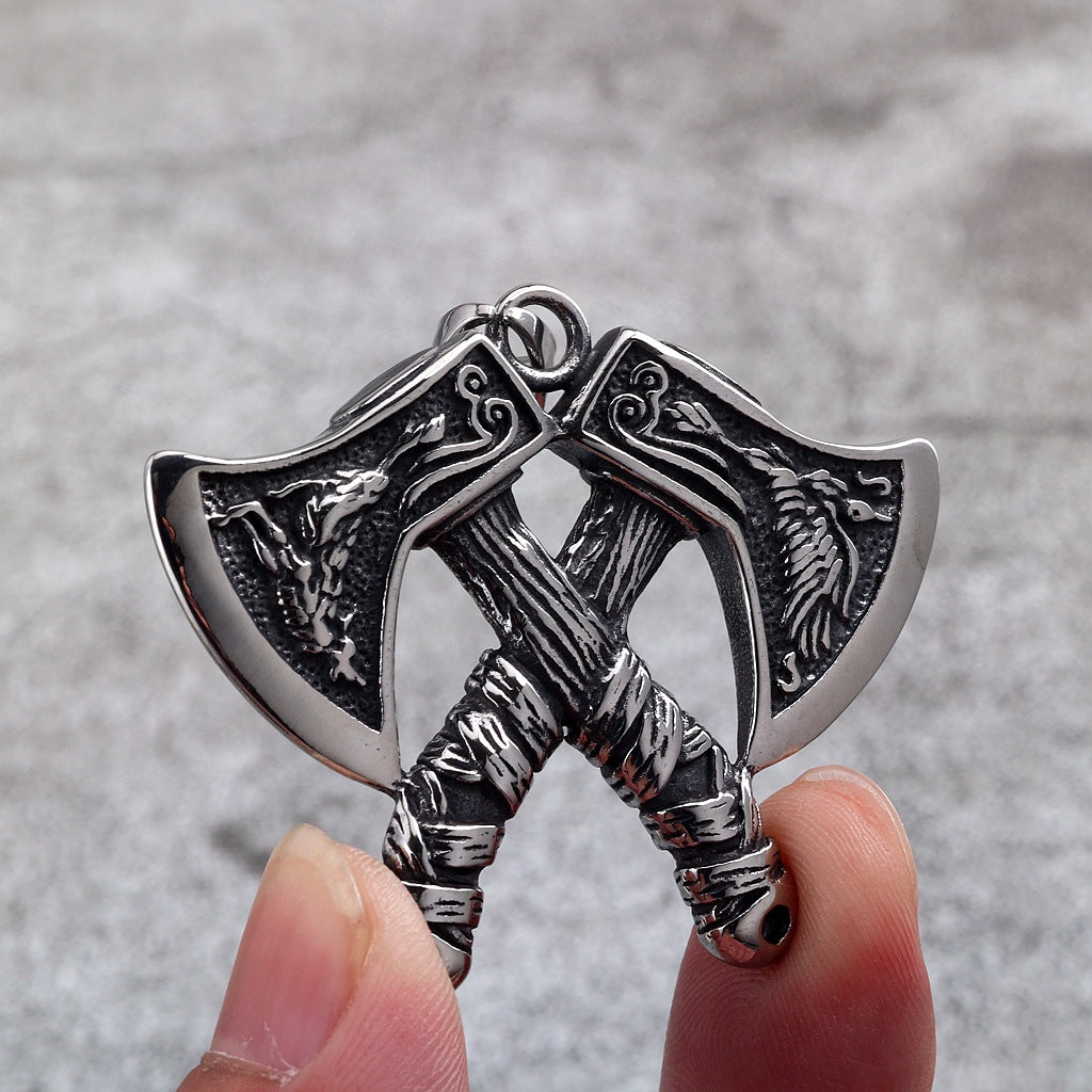 Vintage Viking Stainless Steel Men's Pendant Necklace