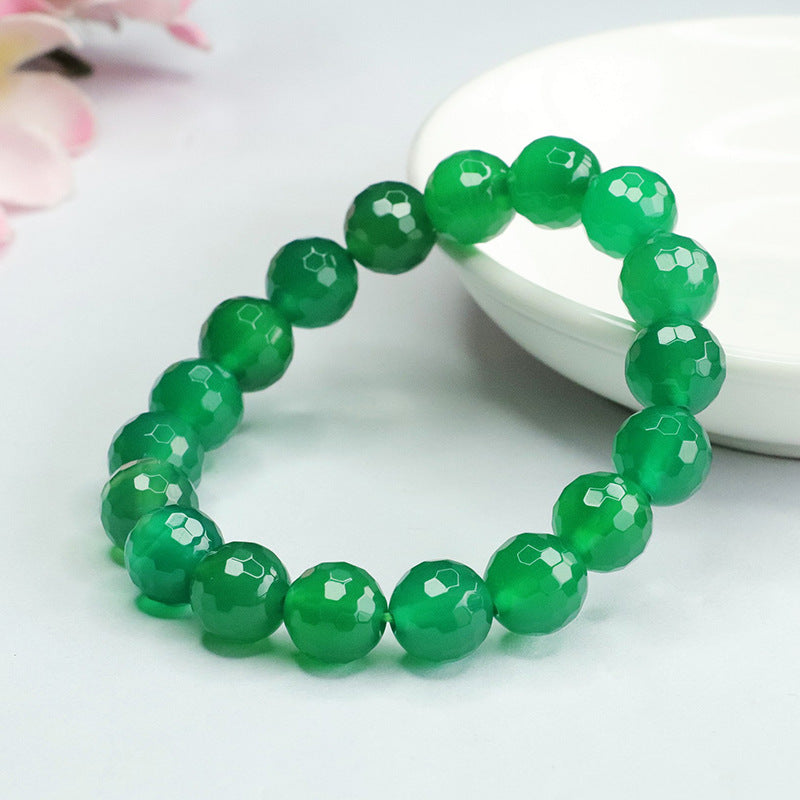 Emperor Green Chalcedony Sterling Silver Bracelet