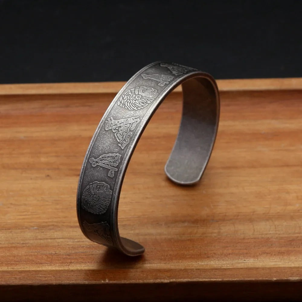 Viking Egyptian Stainless Steel Men's Bracelet