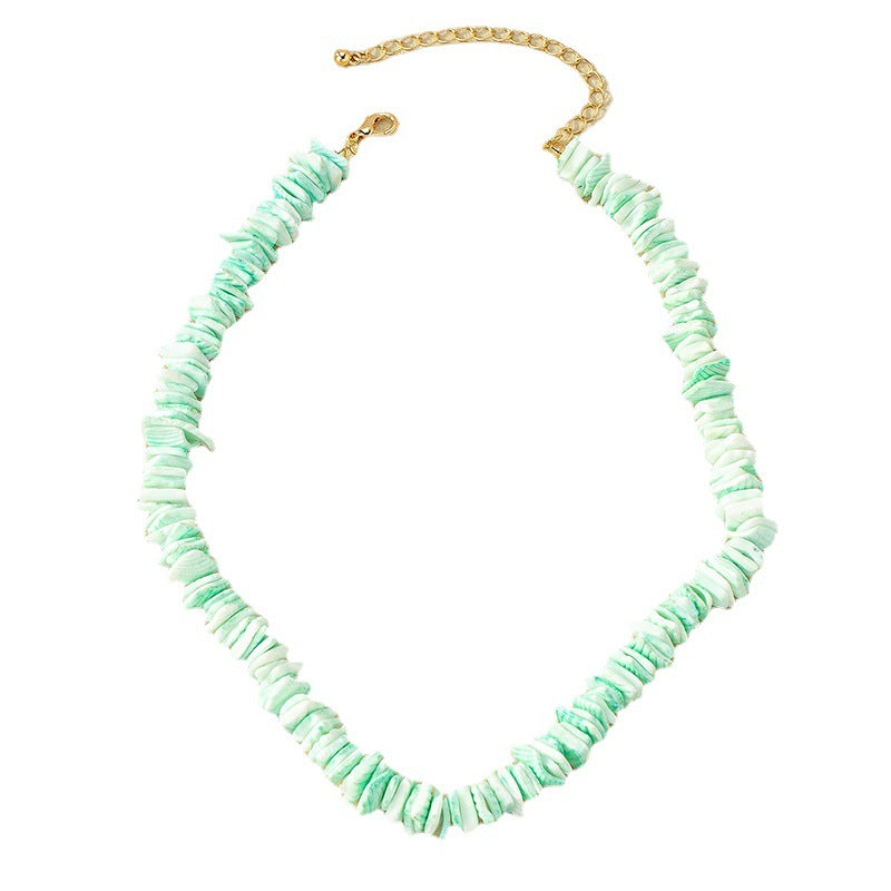 Retro Shell Holiday Necklace - Vintage Chic Clavicle Chain for Women