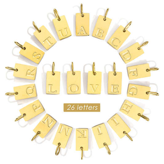 Planderful Jewelry Alphabet Necklace Gold Plated Stainless Steel