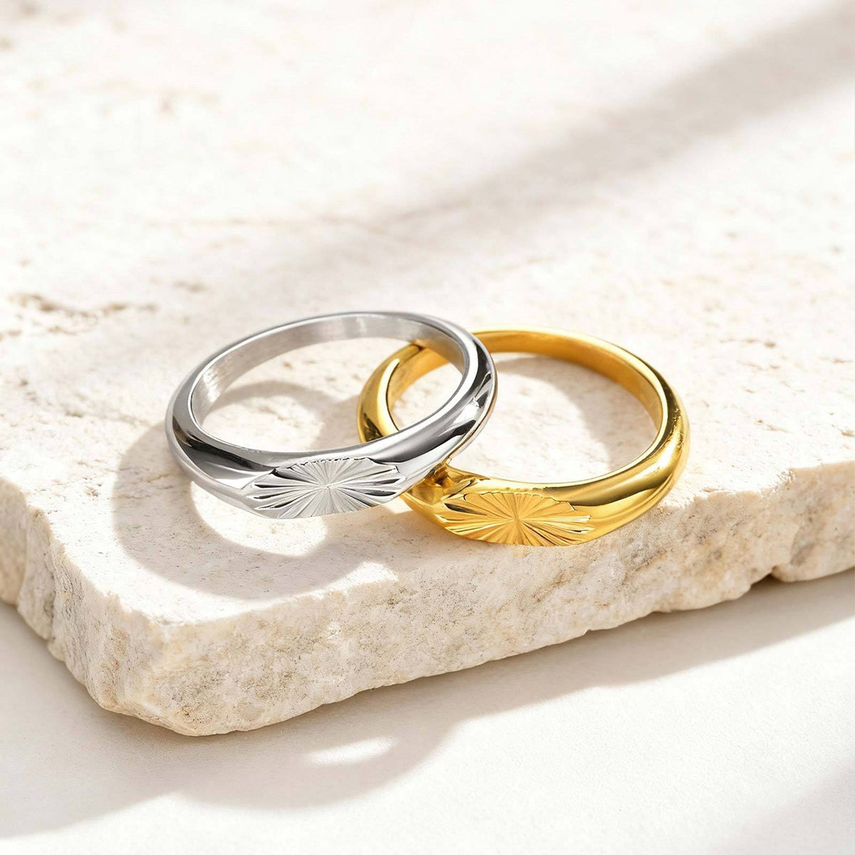Men's Ring – Hot-Selling – Stainless Steel All-Light Flower Oval