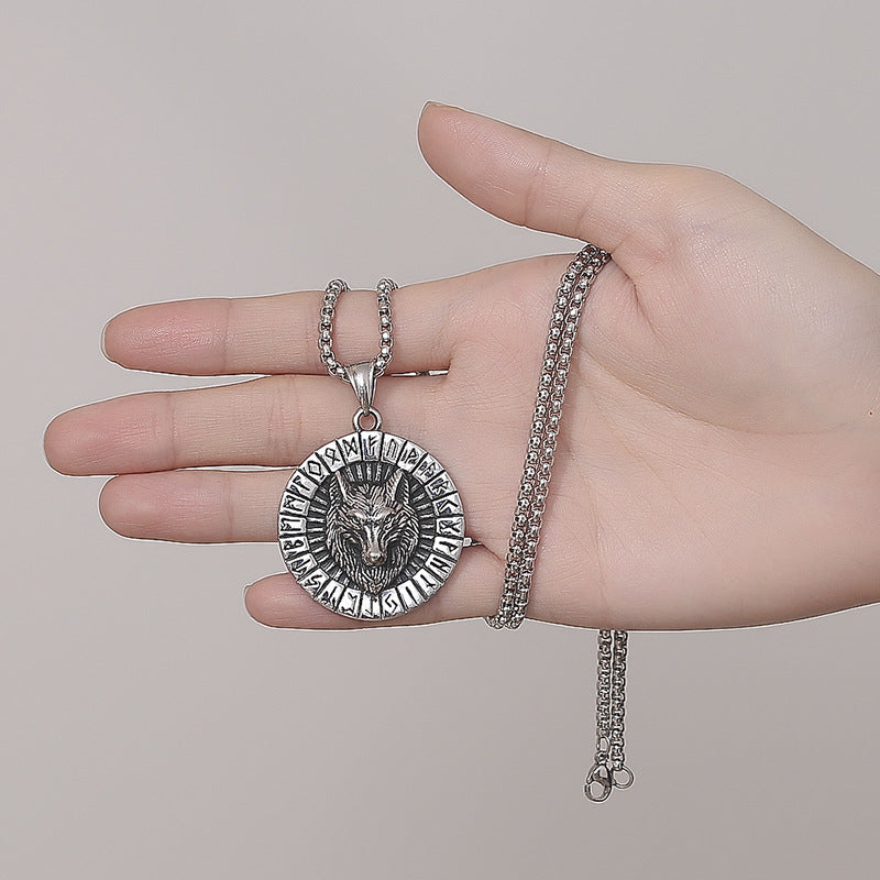 Stainless Steel Necklace – Vintage Wolf Head Pendant