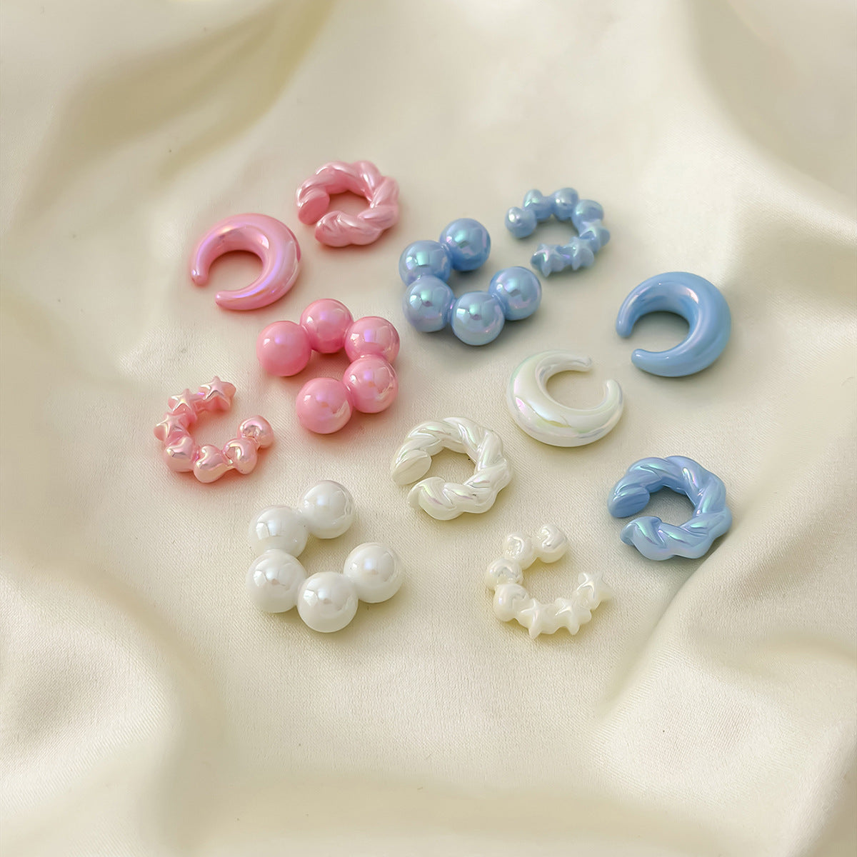 Planderful Vienna Verve No Piercing Clip On Ear Bone Earrings Set With Star Bead