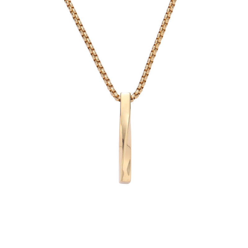Planderful Personalized Hip Hop Mens Stainless Steel Necklace With Twisted Pendant Premium Gift
