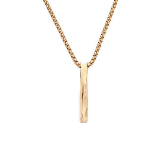 Planderful Personalized Hip Hop Mens Stainless Steel Necklace With Twisted Pendant Premium Gift