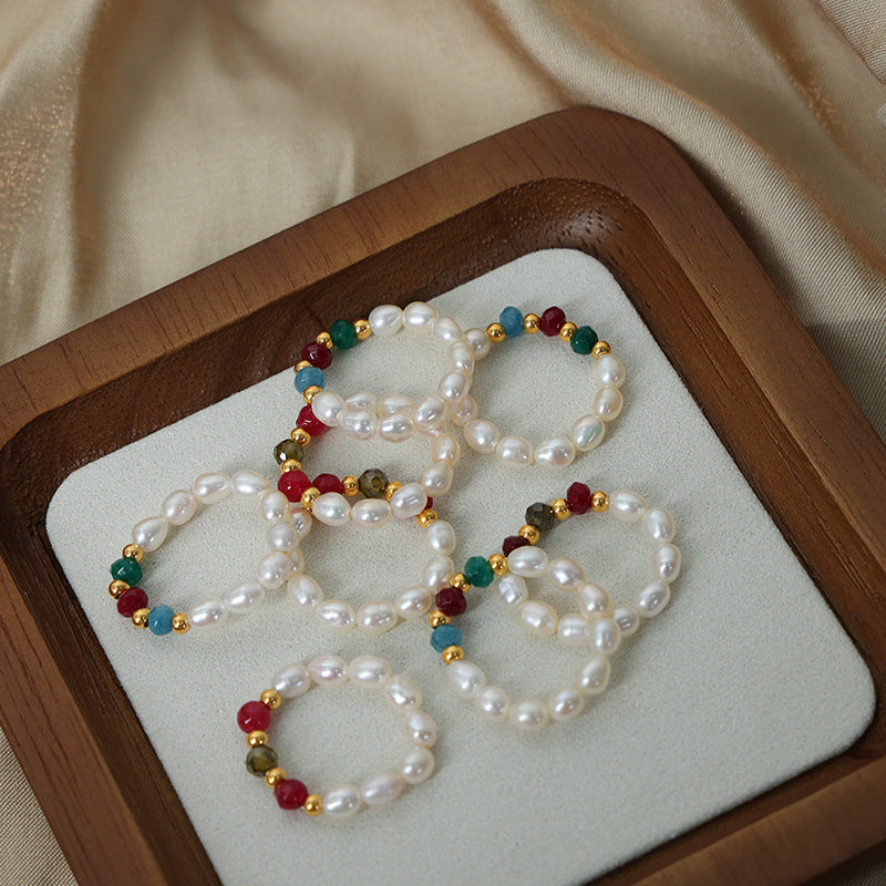 Luxurious Handcrafted Pearl Beaded Ring for Women