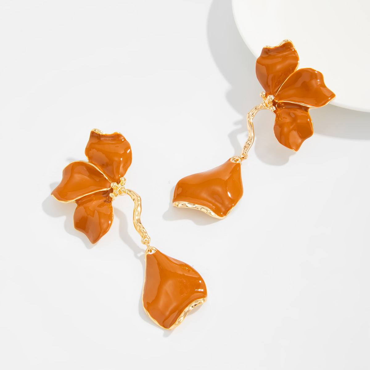 Planderful Vienna Verve Colorful Oil Dripping Flower Fringed Earrings For Women Statement Holiday Jewelry