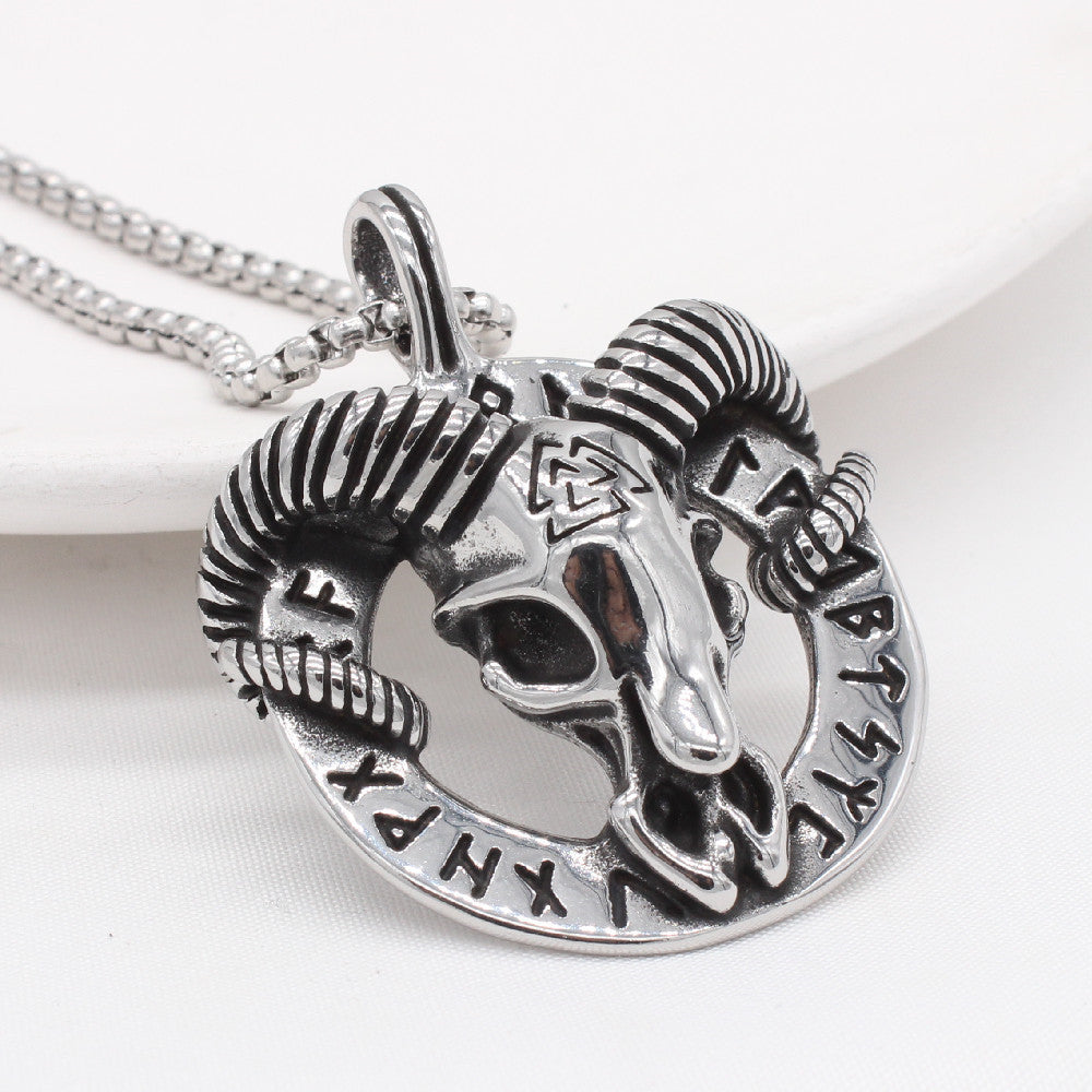 Personalized Retro Men's Titanium Steel Sheephead Pendant - Wholesale Foreign Trade Jewelry