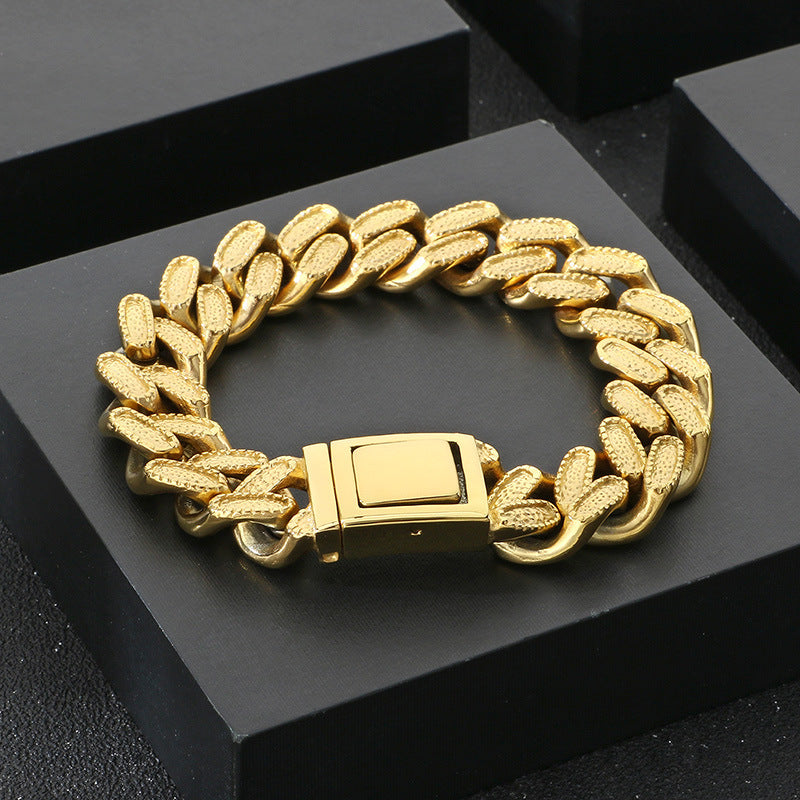 Planderful Everyday Genie Men Titanium Steel Cuban Bracelet