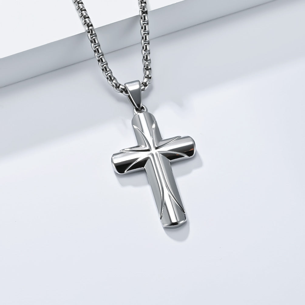Personalized Stainless Steel Cross Necklace Planderful Everyday Genie Gift for Believers Unisex Fashion Pendant