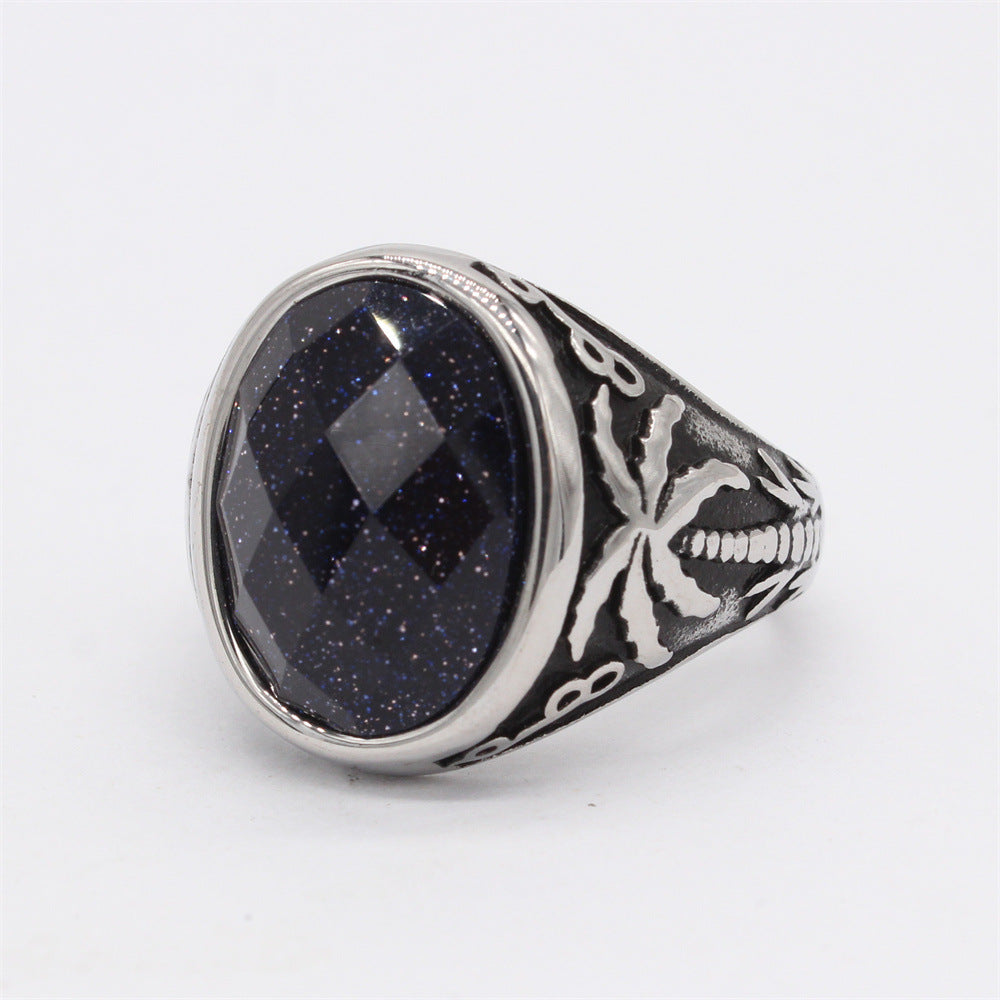 Planderful Unisex Steel Ring With Titanium Finish Durable Statement Retro Style For Men And Women