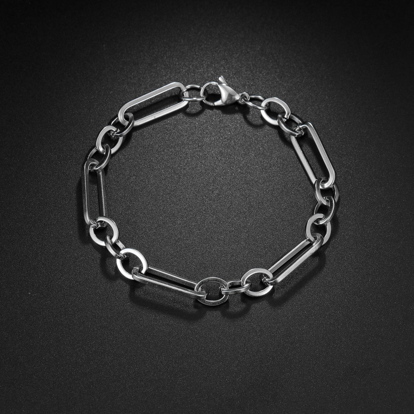 Stainless Steel Cuban Link Bracelet Figaro Blade Chain Unisex Bold Statement Planderful Everyday Genie