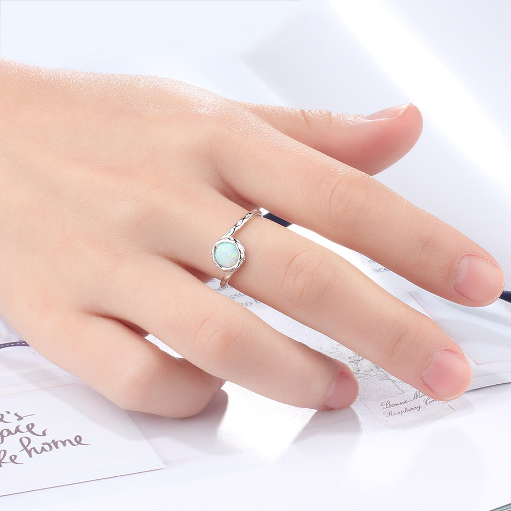 Planderful Jewelry Opal Ring in Sterling Silver