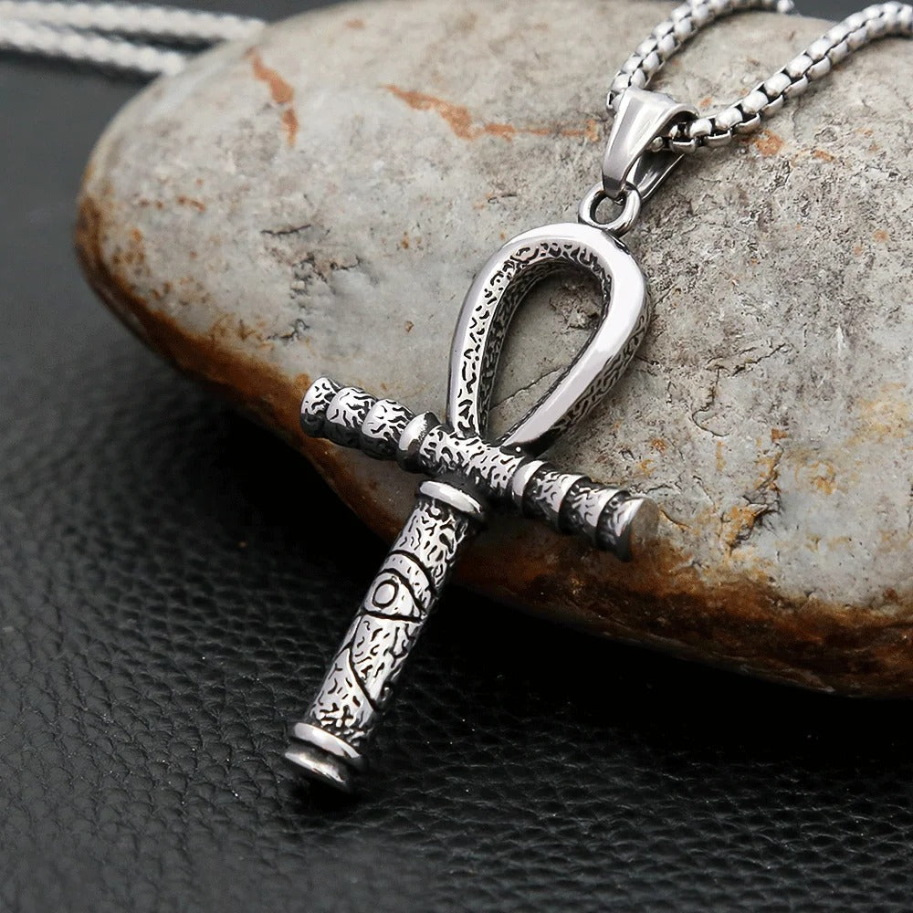 Eye of Horus Cross Stainless Steel Men's Pendant Necklace