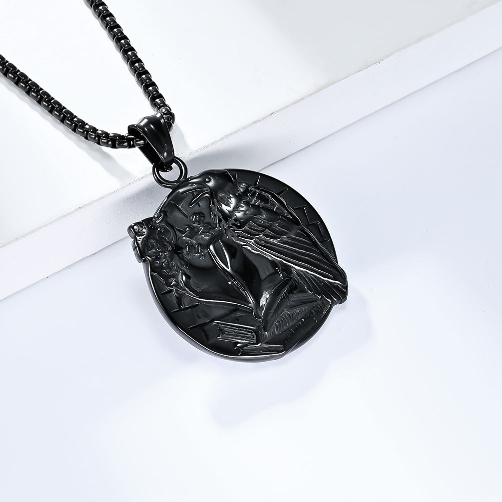 Cross-Border E-Commerce Jewelry Supply Nordic Viking Crow Necklace for Men
