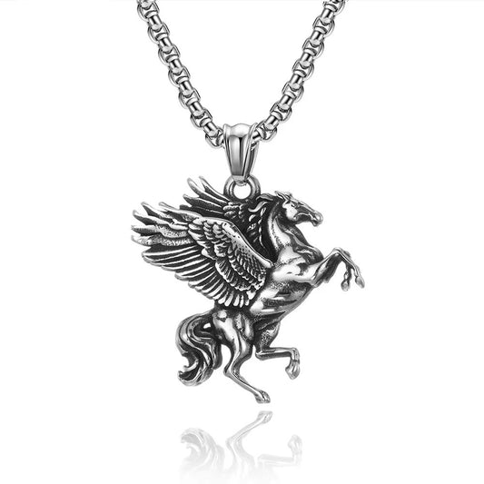Punk Pegasus Stainless Steel Men's Pendant Necklace
