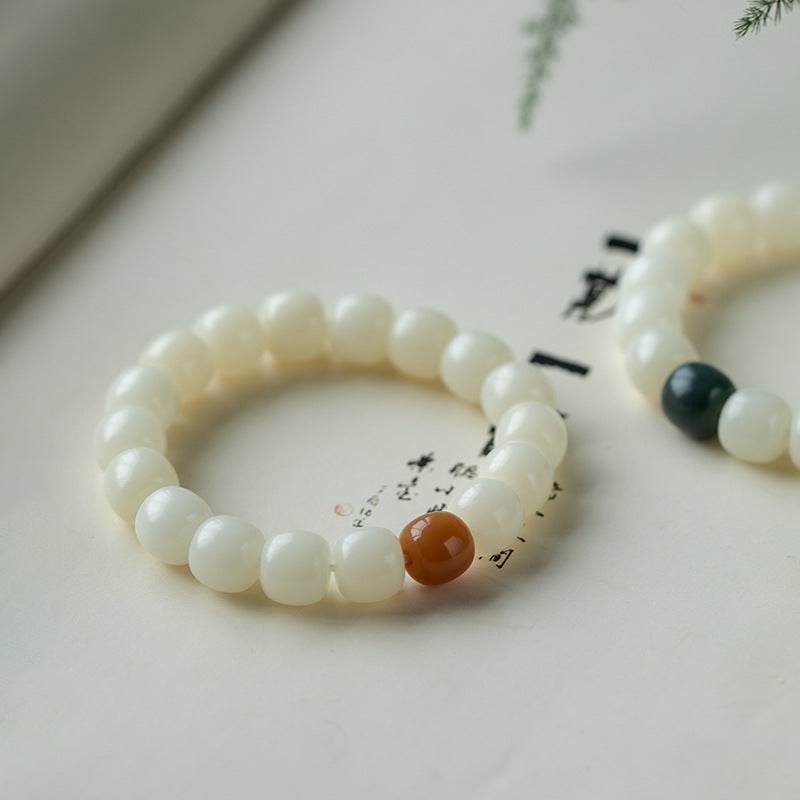 Fortune's Favor Sterling Silver Jade Bodhi Root Bracelet