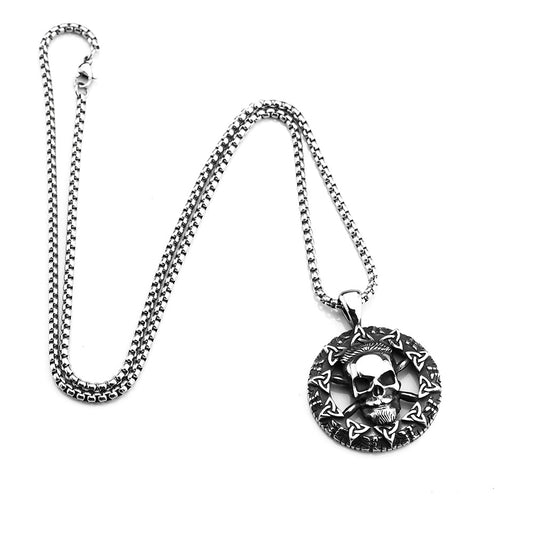 Mens Stainless Steel Viking Celtic Knot Pendant Necklace Planderful Norse Legacy Trendy Punk Style