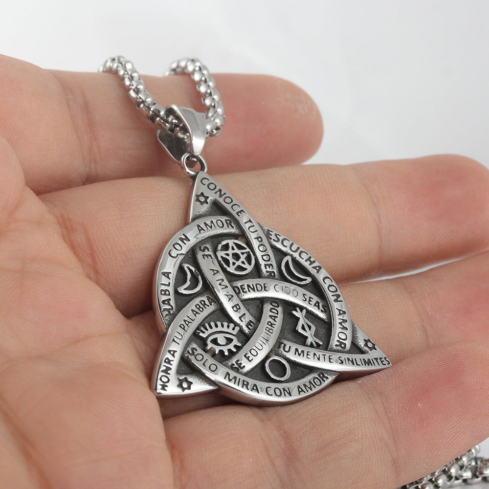 European And American Stainless Steel Viking Triangle Pendant