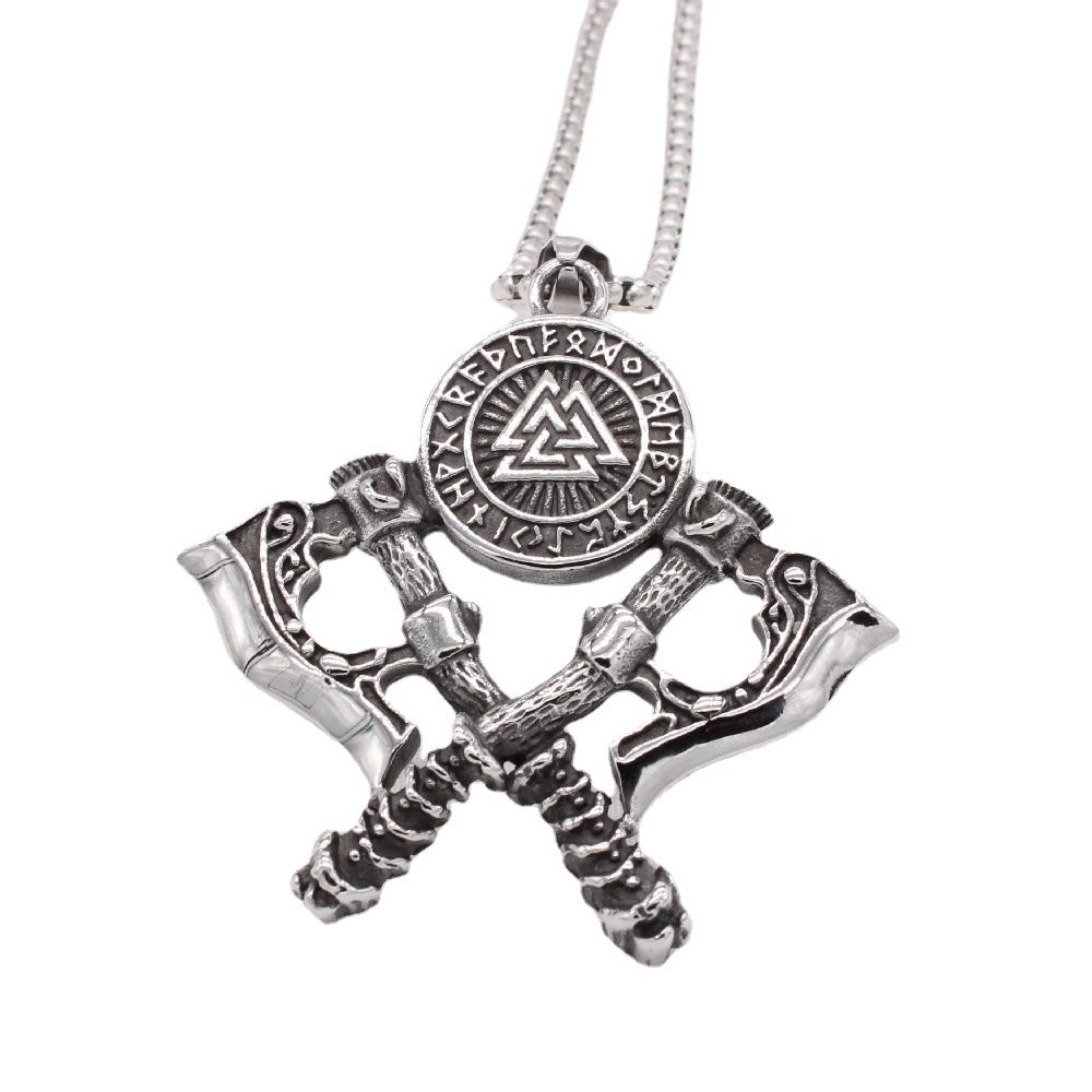 Viking Axe Pendant For Men And Unisex Nordic Retro Design Bold Durable Titanium Steel Planderful