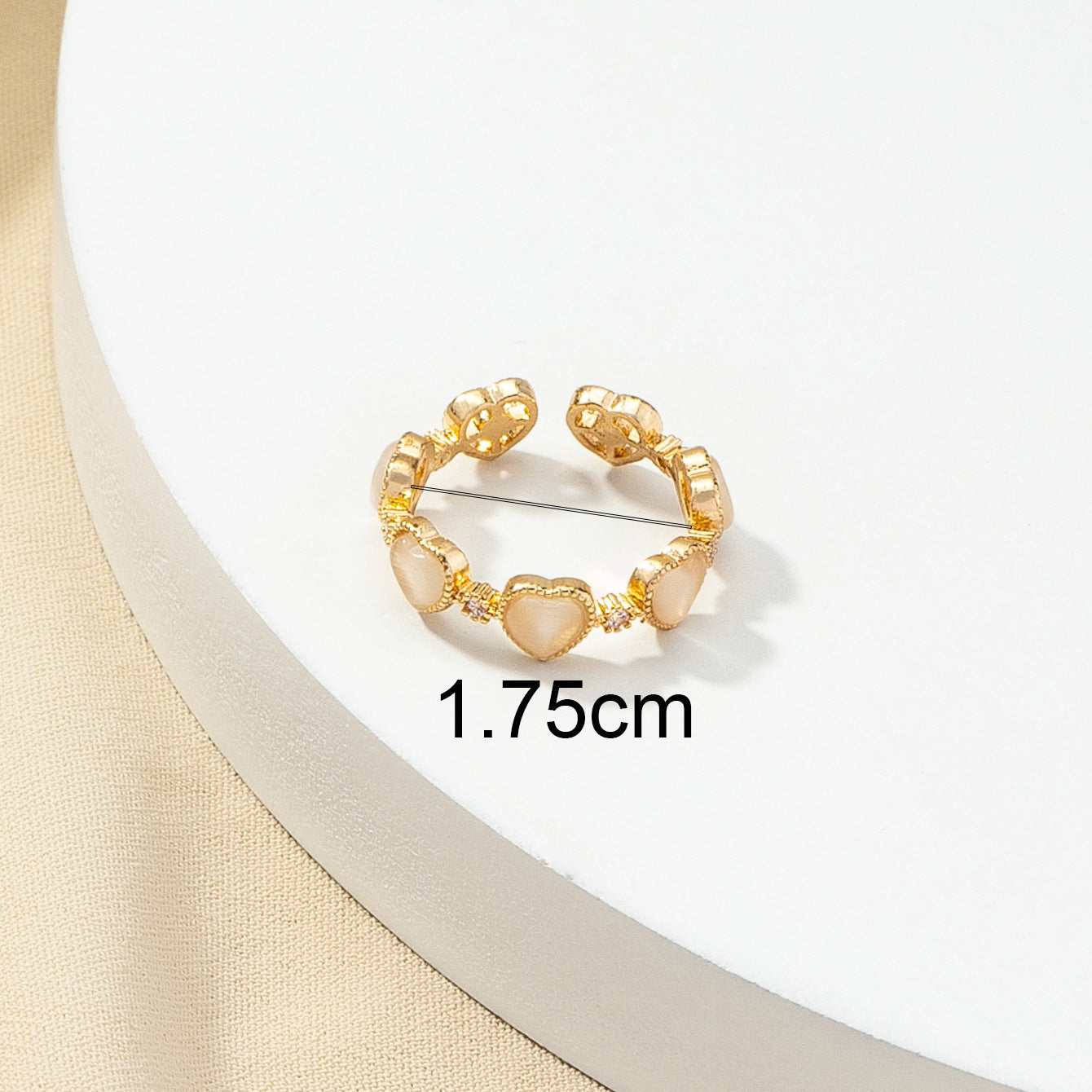 Elegant Copper Love Ring with Zirconium Inlay
