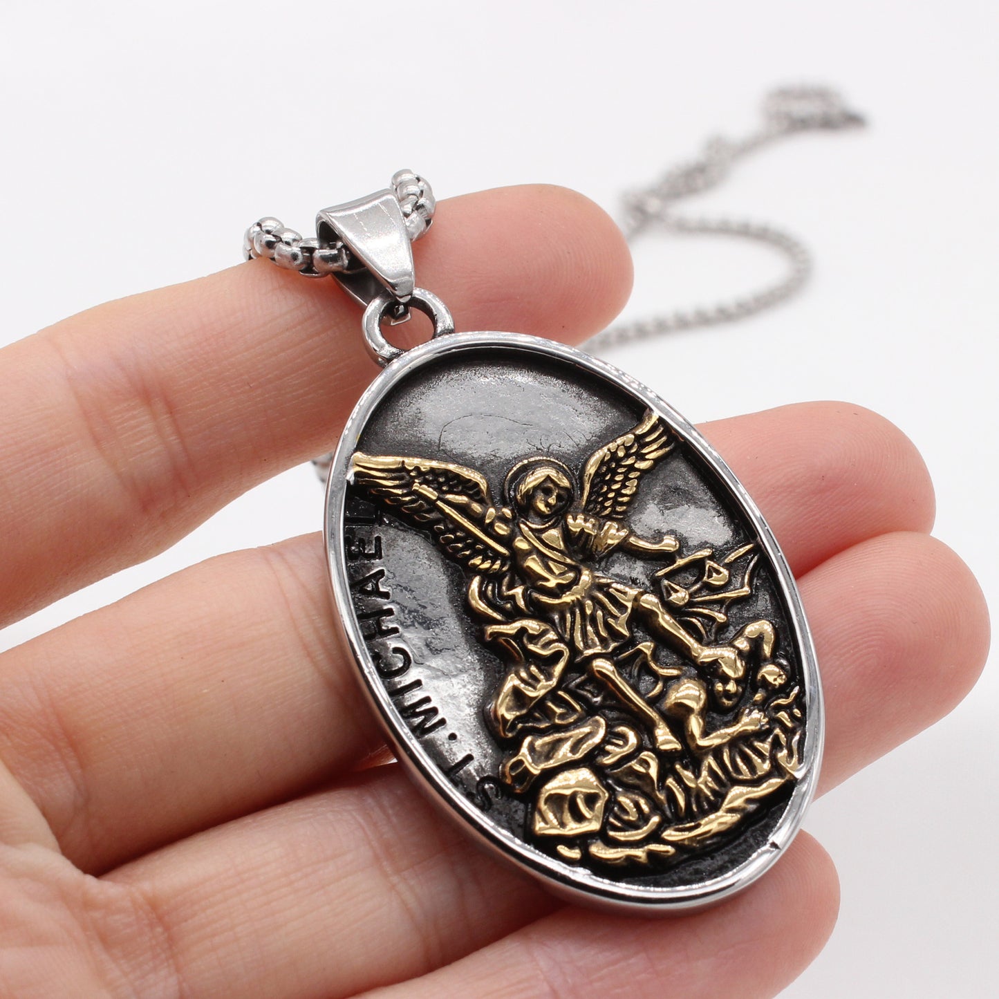 Personalized Retro Greek Mythology Titanium Steel Angel Pendant for Men - Wholesale European and American Jewelry