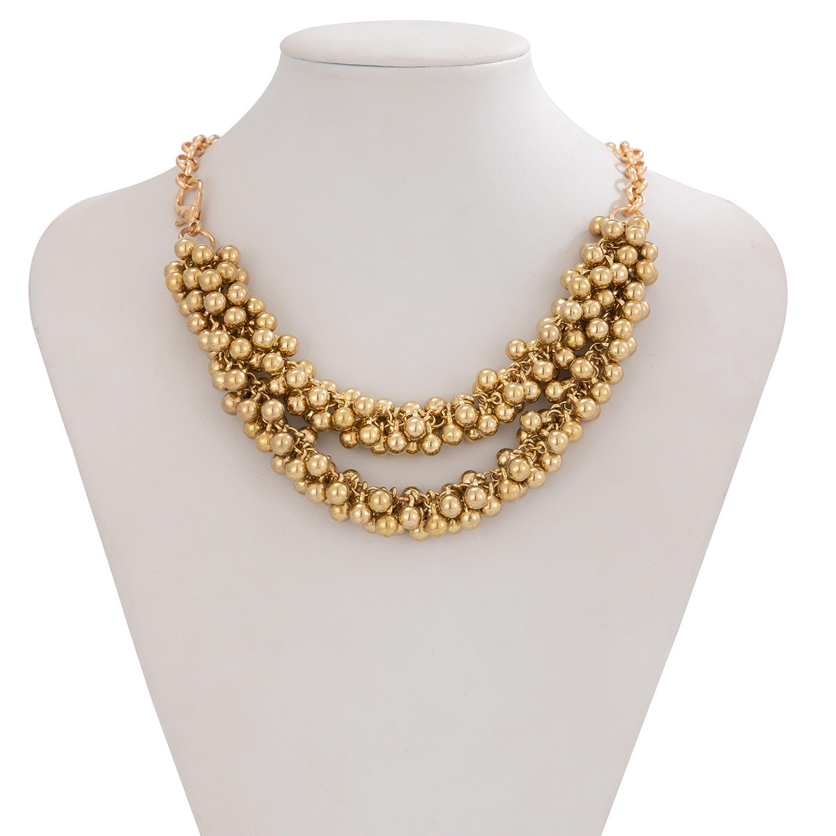 Oversized Round Bead Drop Necklace