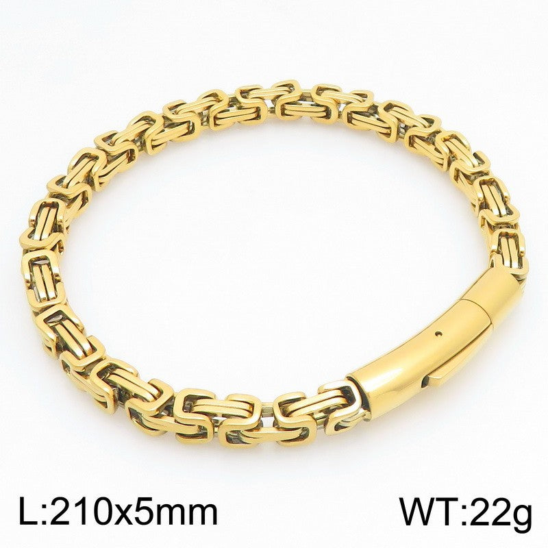 Hip-Hop Double Chain – Vacuum Electroplated Emperor Chain Stainless Bracelet
