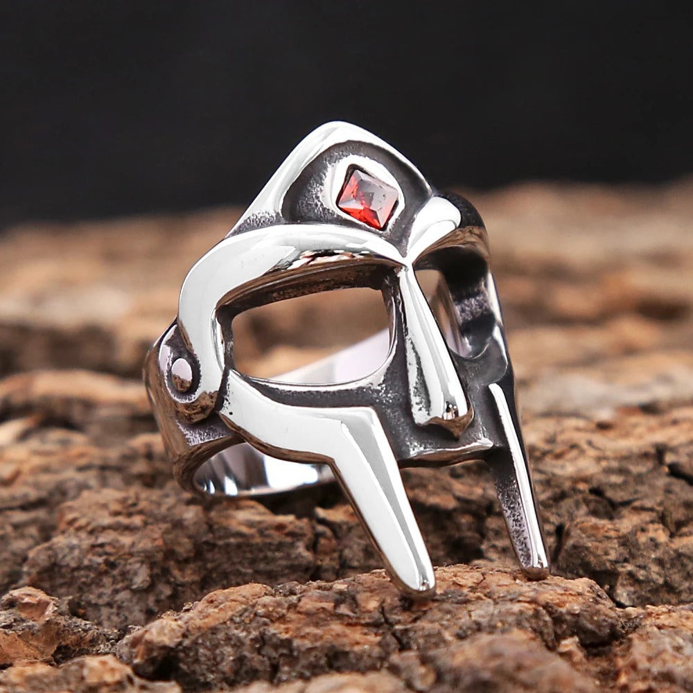 Gothic Viking Mask Stainless Steel Men's Ring