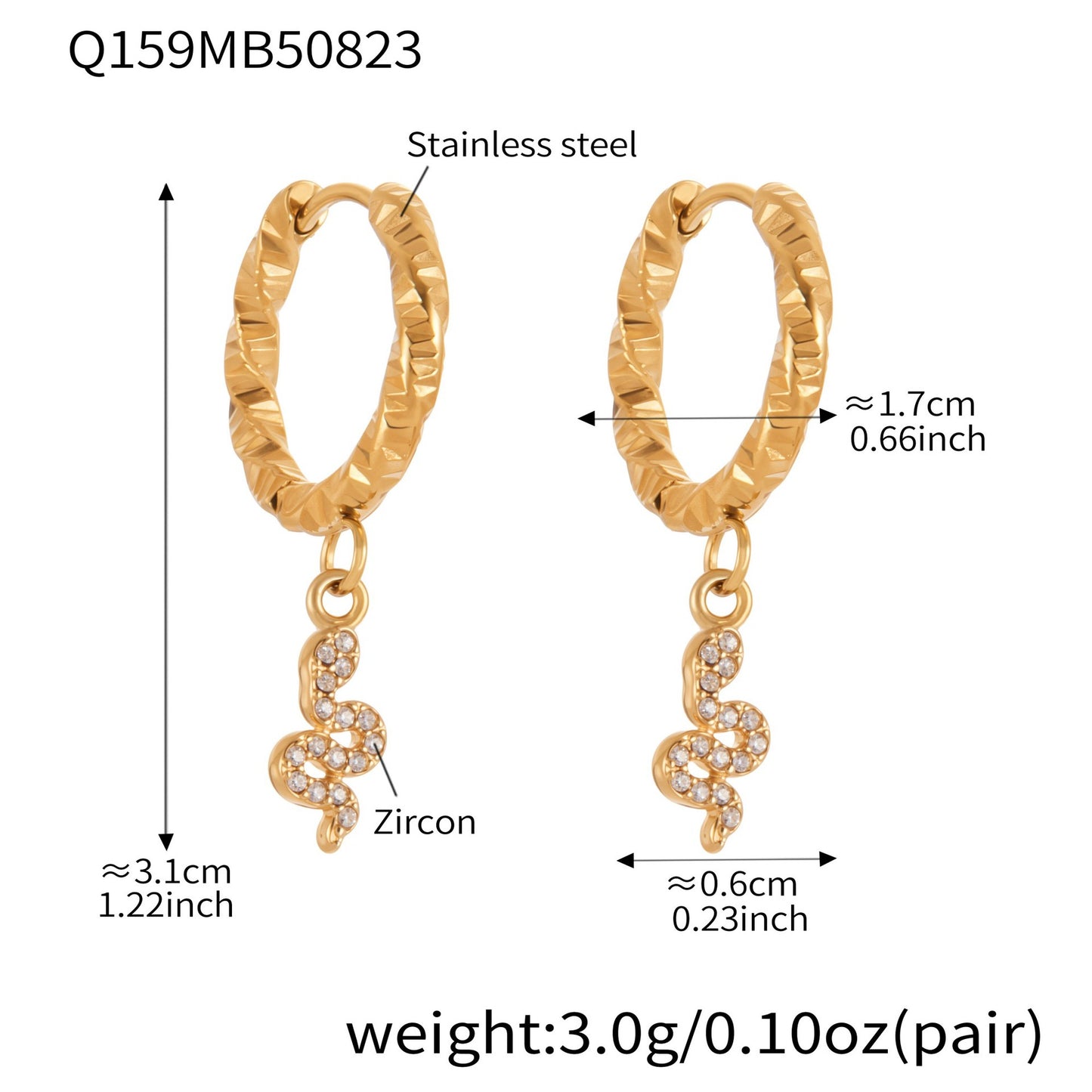 Planderful Zircon Earrings Exquisite Gold Plated For Women