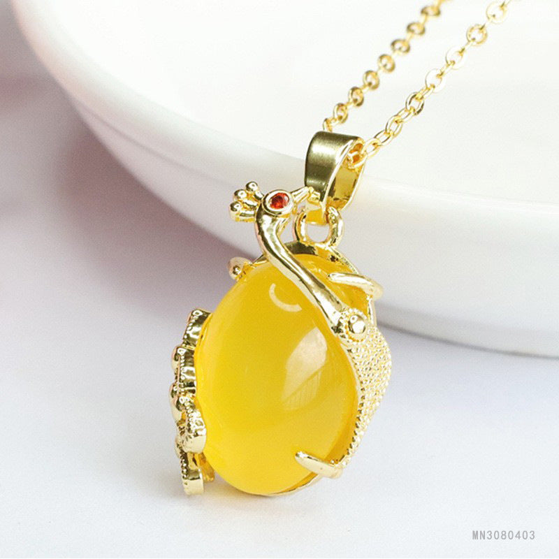Chalcedony Phoenix Pendant — No Chain