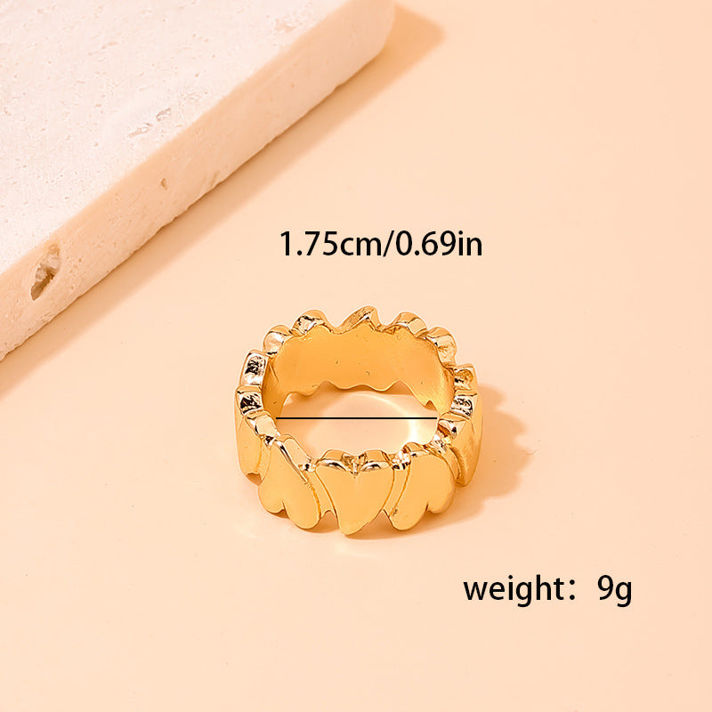 Heart Textured Metal Ring Set from Vienna Verve Collection