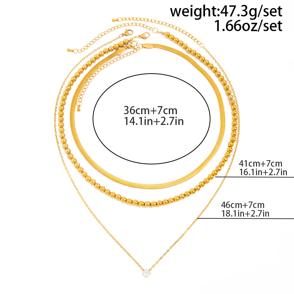 Wind Stainless Steel Snake Bone Chain Round Bead Necklace Micro-Inlaid Zircon Collarbone