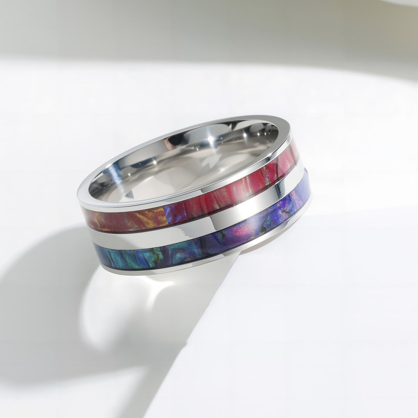 Planderful Mens Titanium Steel Ring Retro Stainless