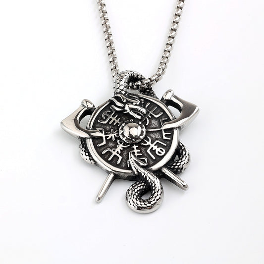 Vintage Viking Stainless Steel Men's Pendant Necklace