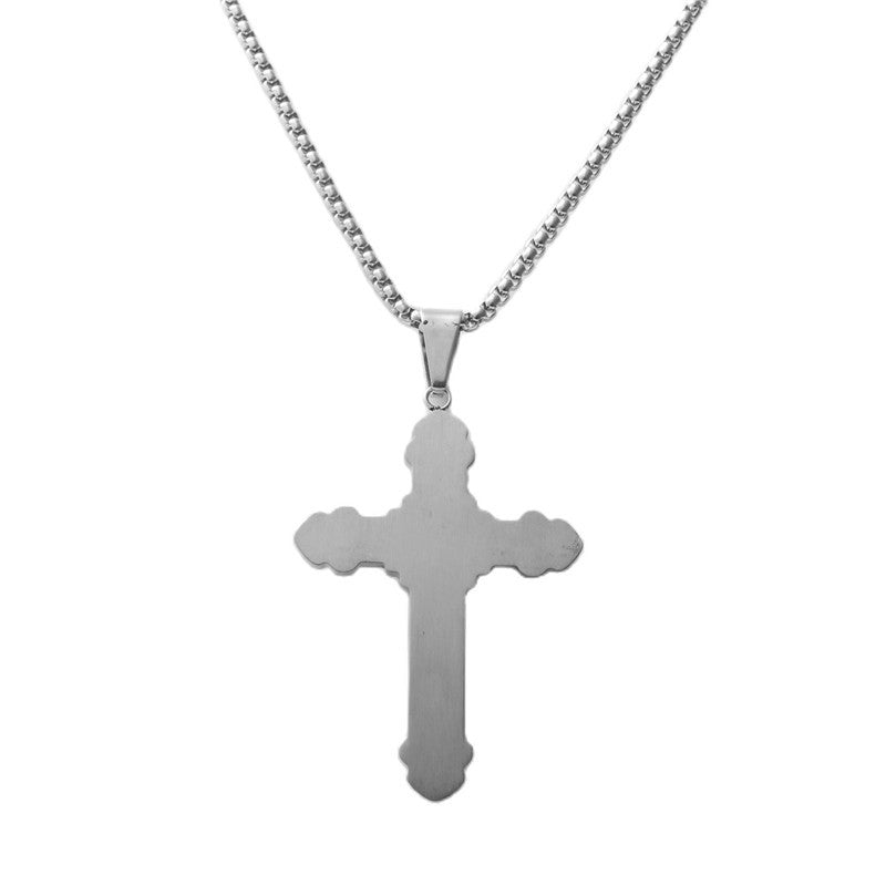 Personalized Retro Titanium Steel Cross Pendant Necklace for Trendy Men