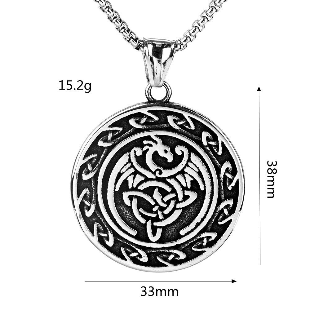 Vintage Stainless Steel Men's Pendant Necklace