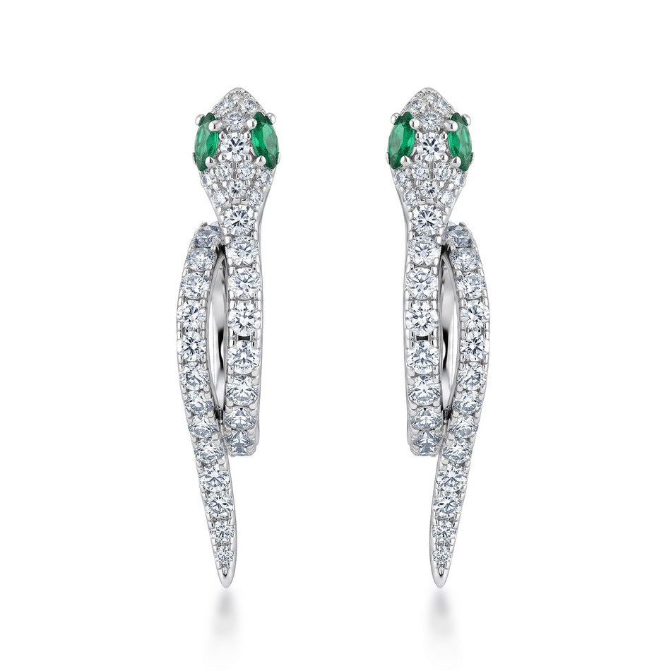 S925 Sterling Silver Snake Hoop Earrings