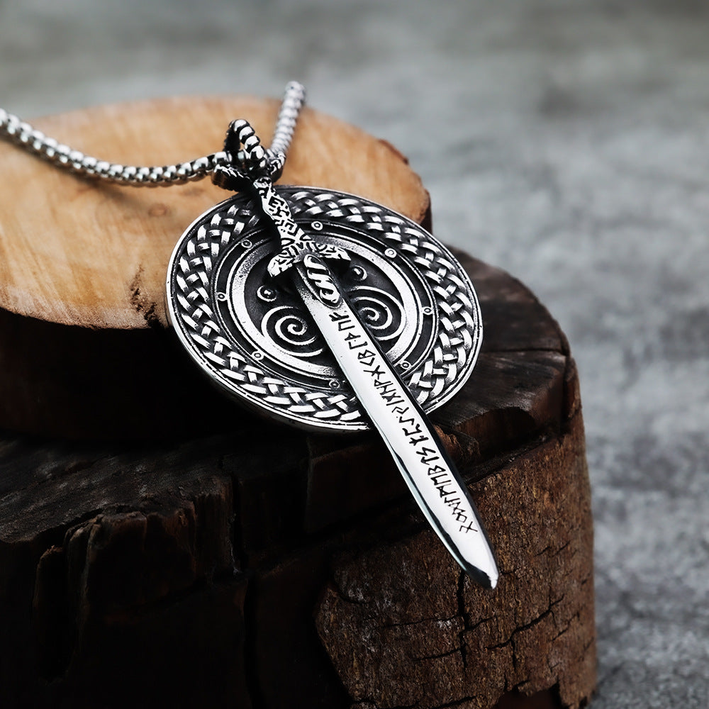 Viking Dagger Stainless Steel Men's Pendant Necklace
