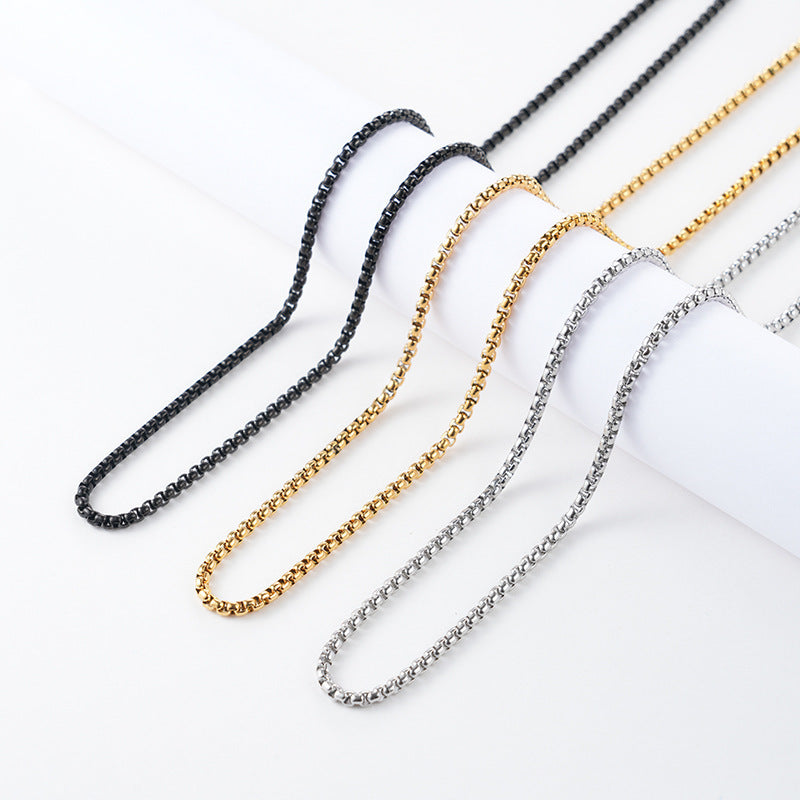 Planderful Jewelry Stainless Steel Pearl Chain Necklace