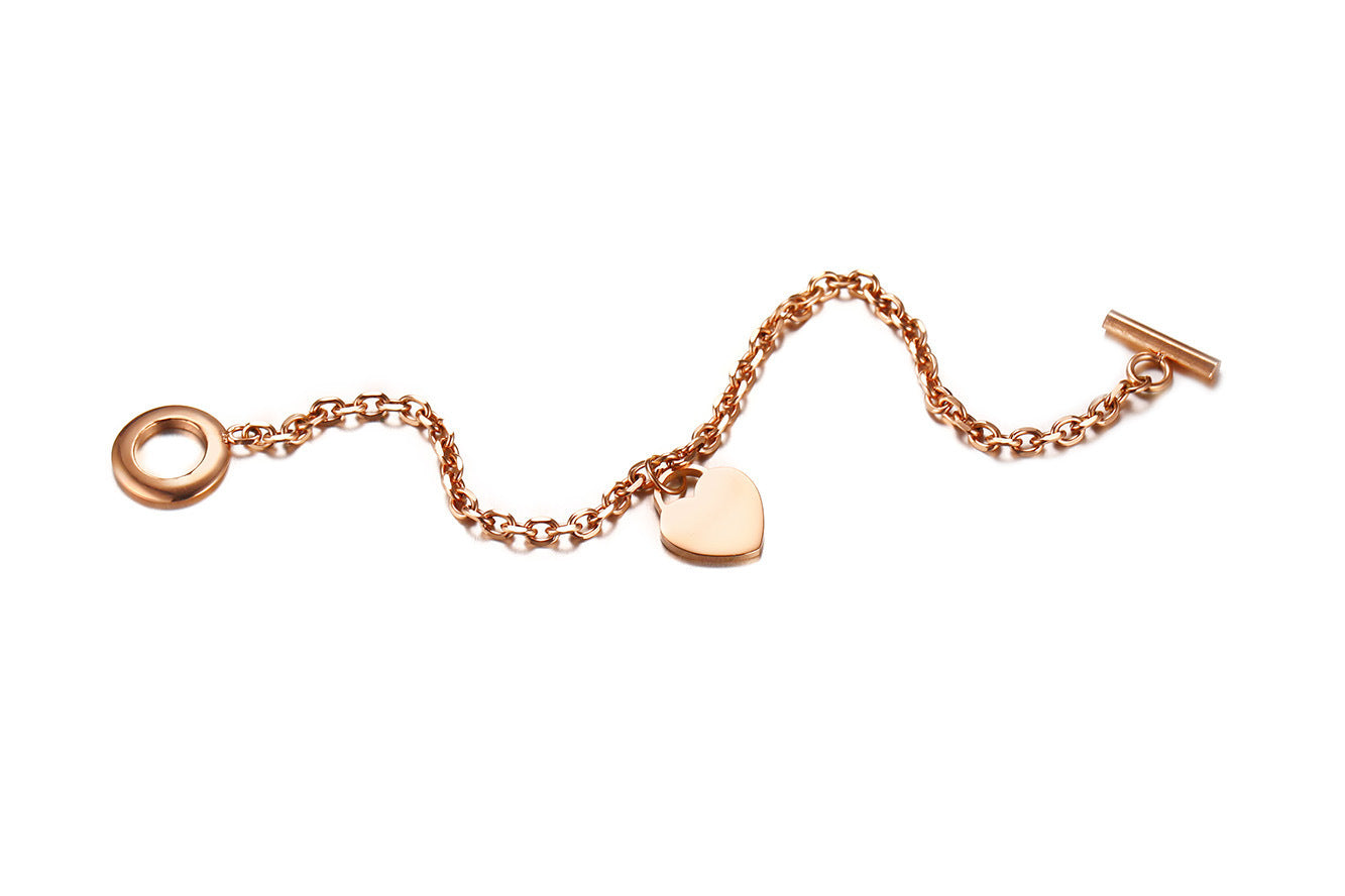 Women's Ins Wind Titanium Steel Bracelet Rose Gold Jewelry