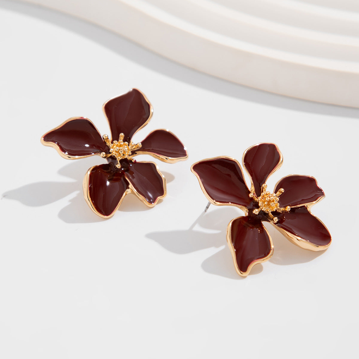 Planderful Vienna Verve Earrings – Elegant Oil Flower Bow Design
