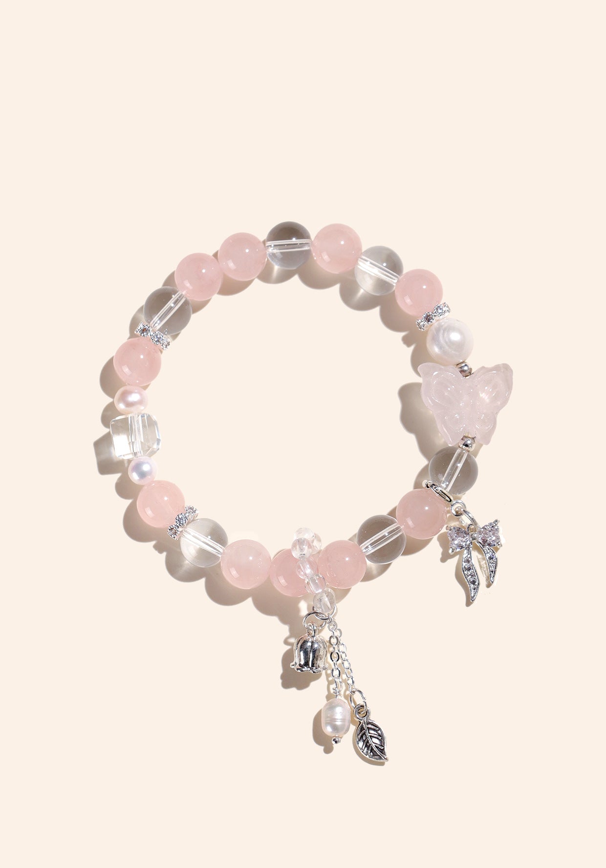 Planderful Fortune's Favor Bracelet – Elegant Pink Crystal and Aquamarine Design