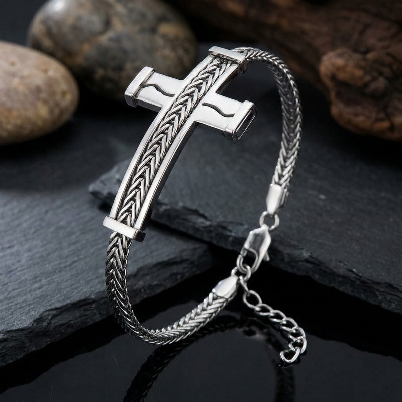 Hip-Hop Cross Bend Bracelet – Keel Chain – Extension Chain