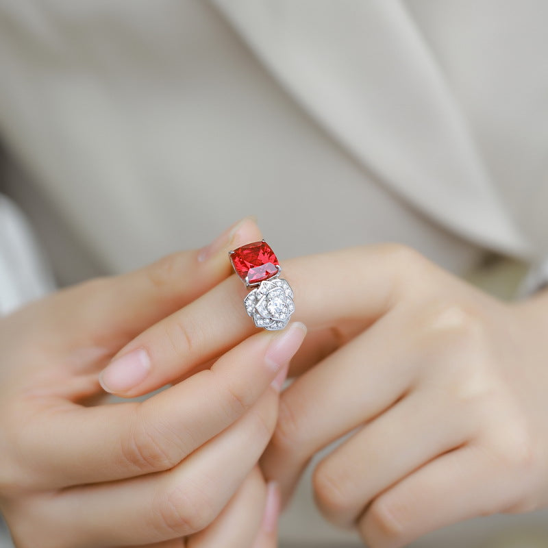 Planderful Classic Lab-Grown Ruby Sterling Silver Ring – Style 1