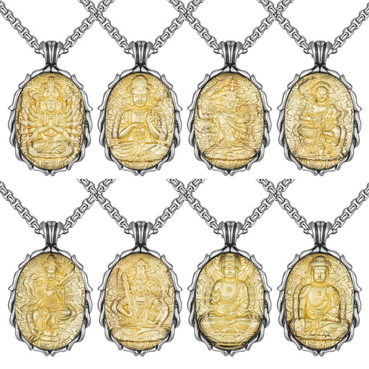 Stainless Steel Necklace – Statement Buddha Pendant For Men