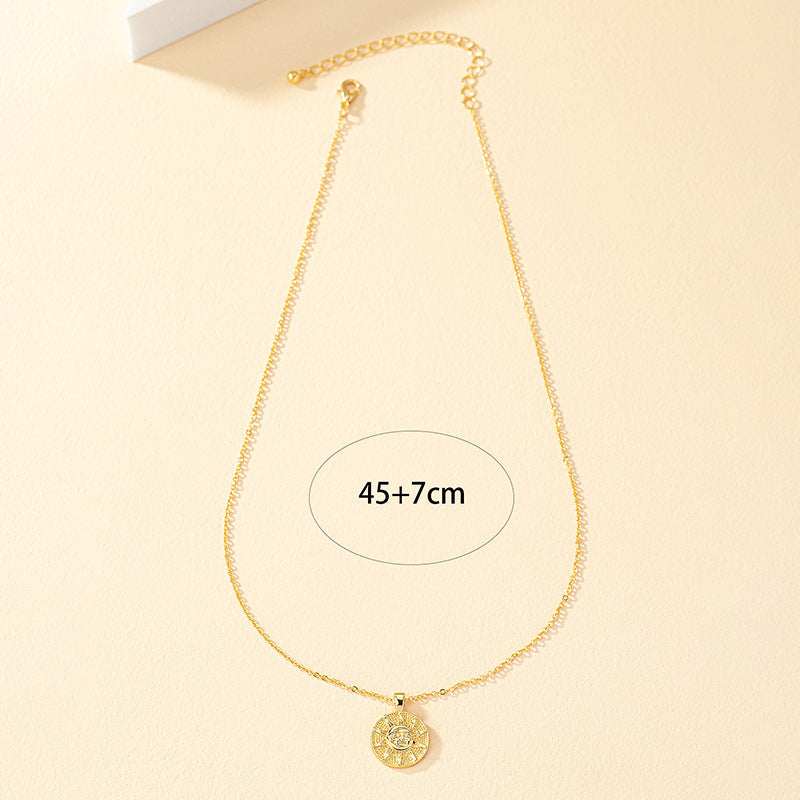 Europe & America's Bestselling Sun Metal Pendant Necklaces: Unique Style, High-End Collarbone Chain for Wholesale