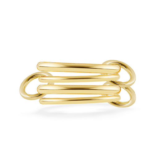 Planderful Stacked Ring For Women Four Layer Titanium Steel Plated Gold Everyday Elegant Accessory